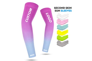 Hot Sale Sport Custom Logo Sport Arm Sleeves UV Protection Seamless Sleeves Cycling Basketball Elastic UV Protection Arm Sleeve