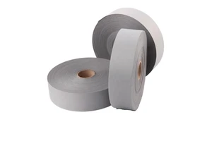 Aoke Bright Silver TC Reflective Fabric High-brightness Polyester Class II Fluorescent Reflective Material Round for Workwear