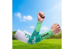AOFIT Comfortable UV Protection Cooling Eco-Friendly Custom Logo Unisex Arm Sleeves Lightweight Ice Silk Fabric Breathable Quick