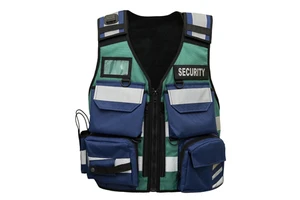 Golden Weather Safety High Visibility Reflective Polyester Work Vest Men Women Customized Color Logo Guard Uniforms