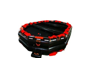 Solas Approved Survival 100 Person Open Reversible Inflatable Life Raft KHK100 Red with HSC Pack and CCS for Marine Ships