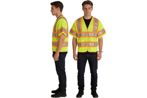 Rosun ANSI Class 3 High Visibility Durable Safety Vest With 5cm Reflective Tape And Customized Logo For Construction Workers