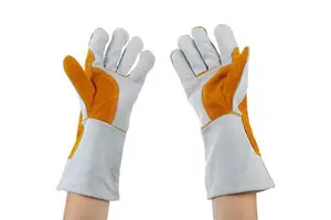 Wholesale Genuine Split Leather Welding Gloves for Adults Customized Cowhide Leather Wear Welder Gloves Men Women