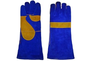 2023 New Welding Gloves Palm Reinforce Cow Split Long Leather Working Hand Leather Gloves Red Winter Men Leather Gloves for Work