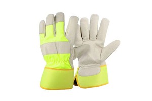 Custom Leather Heat-Resistant Welding Gloves with Fleece Liner for Molten Metal Protection