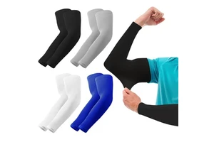 Compression UV Arm Sleeves for Summer Outdoor Sports Sunscreen Protective Workout Sleeves for Arm Volleyball Running Soccer