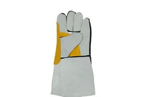 14/16 Inch Long Sleeve Cow Leather Customized Color Flame Retardant Open Cuff General Purpose Welding Gloves