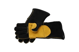 Bate Black High Temperature Mig Welding Gloves Leather for Welders Wholesale Heavy Duty Leather Work Gloves Men