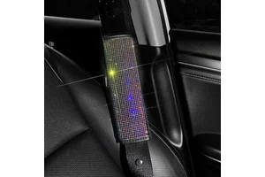 Car Accessories Seat Belt Shoulder Pads Pu Leather Safety Belt Shoulder Cover Breathable Protection Backpack Shoulder Pads