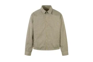 Custom Reversible Check Work Jacket Long-sleeves Classic Regular Zipper-up Jacket Trendy Hybrid Utility Retro Revival Jacket