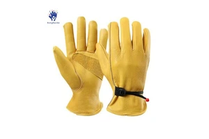 Cowhide Driver's Gloves Electric Welding Leather Gloves Thermal Insulation Anti-Slip Tear-Resistant 24cm Wear-resistant