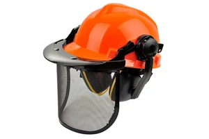 Jiankun Slotted Adjustable Forestry Helmet with Sun Visor Earmuffs 6 Suspension Points CE Standard