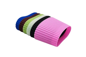 Reusable Coffee Cup Silicone Sleeves Heat Resistant Insulates Protective Sleeve Nonslip Protector Cover