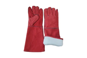 XINGYU Heat Resistant Leather Welding Red 35-45cm Leather Gloves Welding Gloves Long Safety Leather Work Gloves
