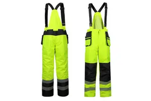 GUIKING Waterproof Durable High Visibility Polyester Safety Pants Reflective Workplace Safety Work Clothes Men Multi Pocket Wear