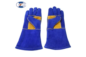 HF Modern Durable High Quality Custom Made Goat Leather Rubber Welding Protection Gloves