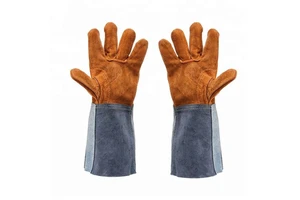Best New Long Cow Hide Leather Welding Gloves for Men Women Breathable Anti-slip Heat Resistant Safety Gloves for Work