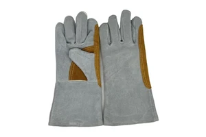 Wholesale 4 Goatskin Cowhide Leather Heat Resistant Anti-static TIG Argon Welding Gloves Customized Color 14-16 Safety Gloves