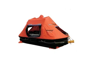 Leisure Open Reversible Inflatable Neoprene Coated Life Raft 6 Person Capacity SOLAS Standard High Visibility Orange Color