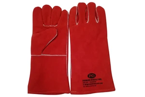 OEM Heat Resistant Cow Split Leather Welding Gloves/EN388 Approved Welding Gloves/Wholesale Hand Protection Safety Gloves 14"