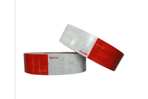 Factory Supply PVC Reflective Red and White Tape DOT-C2 Cinta Reflectiva Cintas Reflactantes High Adhesive Reflective Material