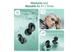 Custom Logo Silicone Ear Plugs For Sleeping Noise Cancelling 17dB Reusable Waterproof Soft Earplugs