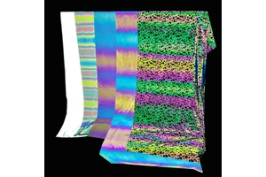 Iridescent Color Reflective Fabric Rainbow Polyester Spandex Reflective Fabric Material for Clothing