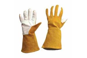 Best Selling Low MOQ Welding Gloves Wear Resistant Anti Slip Straight Cuff Anti Heat Leather Welding Gloves For Safety