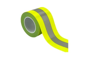 High Visibility Reflective Heat Transfer Vinyl 2in X 5yd Fluorescent Yellow/Silver PVC Material Iron Tape for Clothing