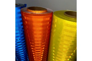 LU High Visibility PET 1.22m White Permanent Reflective Sheeting Film Honeycomb Micro Prismatic Reflective Vinyl Roll
