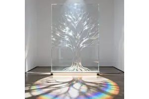 Iridescent Rainbow Acrylic Sheet With High Light Transmittance. Dichroic Pmma For Art Sculptures And Museum Light Installations