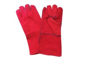 Red Welding Glove Safety Welding Protective Leather Working Gloves
