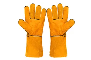 Jianlong Double Cowhide Thickened Welding Gloves Anti-smash Anti-cut Anti-static Wear-resistant Heat Insulation Extended Soft