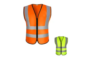 High Visibility Reflective Safety Vest Zipper Front Workwear for Construction Traffic Control Road Site PPE Wear Gear