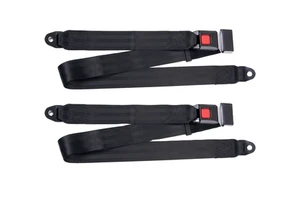 Seat Belt 2 Point Adjustable Belts Harness Kit for Go Kart, Club Golf Cart in Black (54-Inch with Installation Screws) Set of 4
