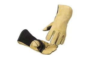 Factory Custom Electric Welding Gloves Long Cowhide Wear Resistant Heat Insulation Welder Work Men Leather Welding Gloves
