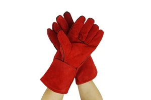 14 Inches Leather Welding Gloves Long Cuff Work Leather Gloves