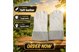 OEM Customized Five-Finger Smooth Heat Resistant Anti-Electric Spark Argon Arc Welding Gloves Sheepskin Palm Leather General