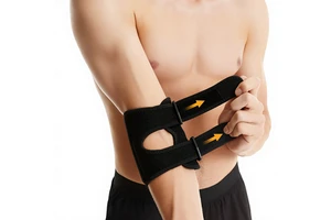 Sports Safety Nylon EVA Elbow Support Black Breathable Arm Sleeve Pad Adjustable Elbow Protection Gym Sports#E-HZ08