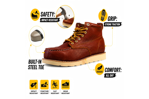 AOXIANG ACE Safety Winter Spring Autumn Summer High-Top Steel Toe Genuine Leather Safety Shoes For Midsole Rubber Outsole For