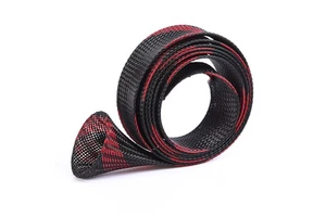 Custom PET Rod Sock Expandable Braided Fishing Rod Sleeve PET Material Fishing Pole Rod Protector Cover