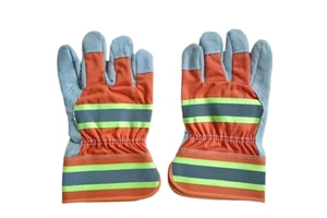 Customized Logo Comfortable Cow Split Leather & Rubber Welding Gloves with Convenient Cuff Design Labor Protection Gloves