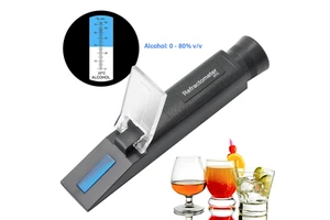 0-80% Handheld Alcohol Refractometer ATC Spirits Tester Alcoholometer
