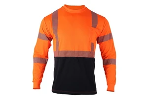 Ship Today OSHA Type R Class 3 High Visibility Reflective Breathable Quick Dry Long Sleeve Hi Vis Safety Shirts