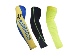 UV Protected Elastic Compression Flag Arm Sleeves for Summer Outdoor Sports-Customizable Logo Printing for Baseball Football
