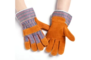 Sunland Cow Split Leather Welding Gloves Long Cowhide Genuine Leather Safety Gloves Work Protection Industrial Welding