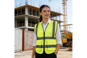 Manufacturer Red Mesh Multi-pocket Work Safety Clothes and Reflect Vest Approved Safety Yellow High Viz Vest for Winter