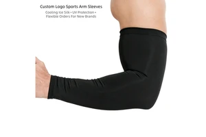 Custom Logo Sports Arm Sleeves, Cooling Ice Silk UV Protection Compression Sleeves, Flexible Order Terms To Help New Brands