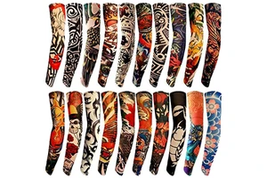 Tattoo Cover Cycling Bicycle UV Protection Arm Sleeves Protective Gloves for Men Women Outdoor Arm Sleeves