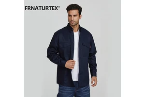 Custom Mens Fire Resistant Protective Work Wear Uniform Shirt Long Sleeve Black Mechanic Shirt For Electricians